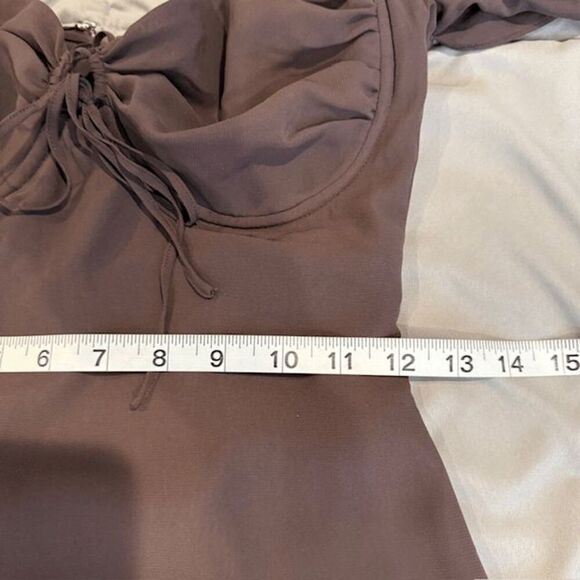 House of CB Naomi Halter Midi Dress Espresso Brown Back Zip Plus Cup Size XS - Picture 14 of 16